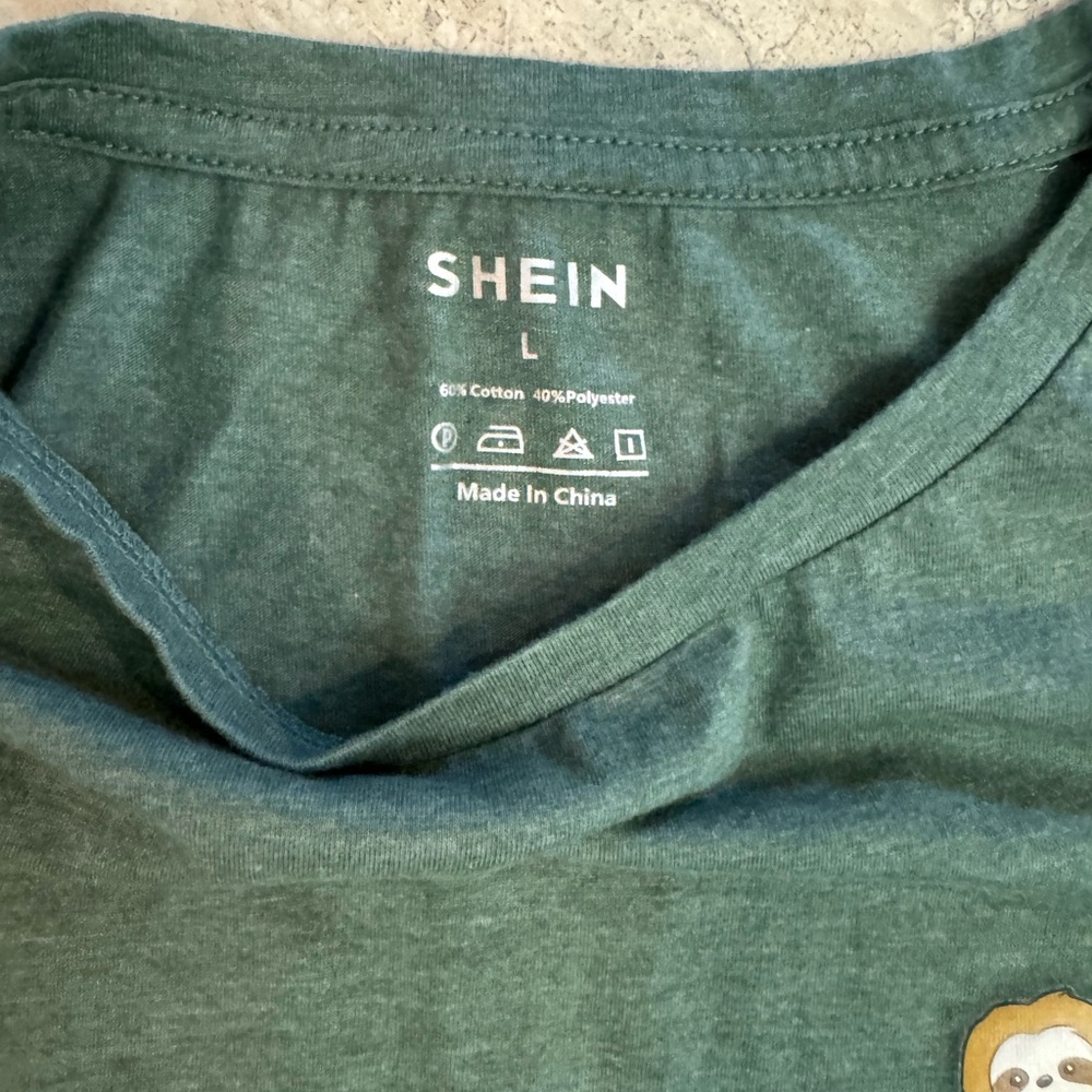 SHEIN Sloth TShirt Large - Picture 3 of 5